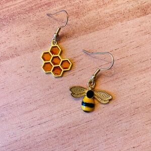 Bee and Beehive Earrings